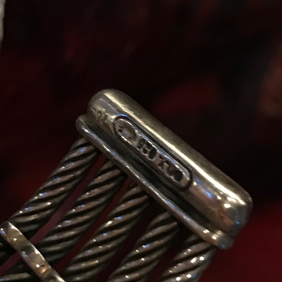 David Yurman Carnelian 5 Row Confetti Gem Cuff 18k - Picture 7 of 7